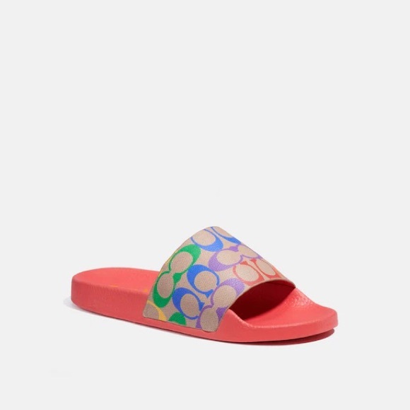 Coach Shoes - COACH Udele Sport Slide In Rainbow Signature Canvas